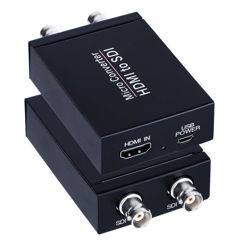 ENBUER HDMI to SDI Converter, HDMI in Two SDI Output SD HD 3G-SDI Video Adapter Auto Format Detection Video Converter Stereo Audio Embedder for Camera - Image 1